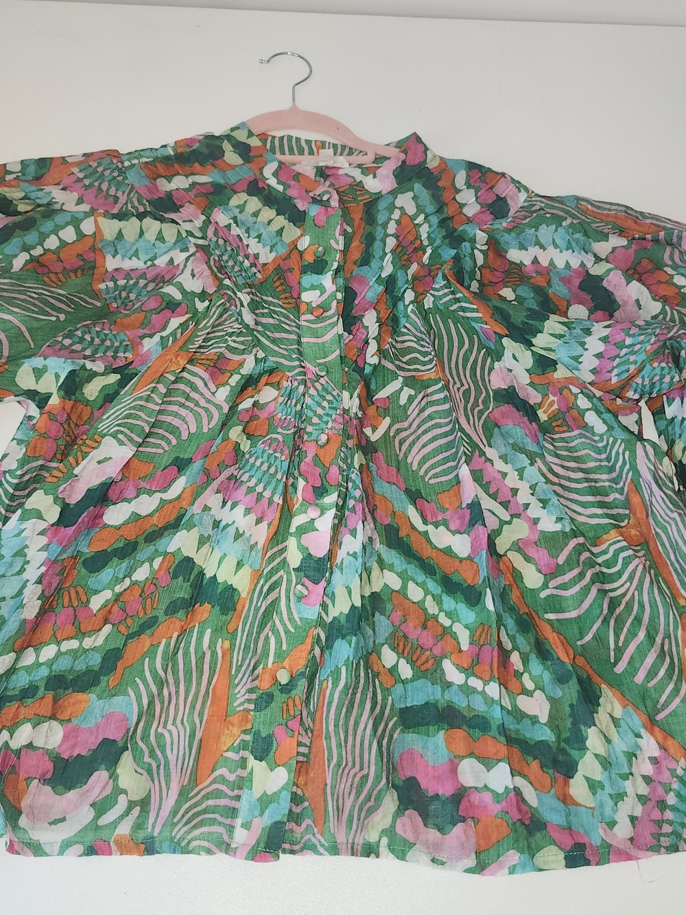 Multicolor Printed Women's Blouse - Vibrant Green Pattern